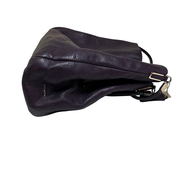 Coach Madison Phoebe Purple Pebbled Leather 3 Compartment Silver Hardware - Picture 12 of 12